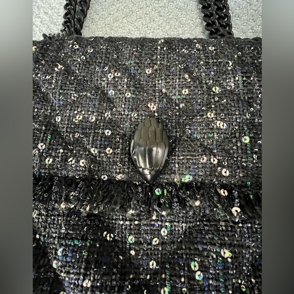 Kurt Geiger Large Kensington Tweed Shoulder Bag with Sequins - Picture 4 of 6